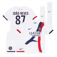 Camiseta Paris Saint-Germain Joao Neves #87 Segunda Equipación Replica 2024-25 para niños mangas cortas (+ Pantalones cortos)